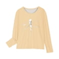 thumbnail image 4 of T-shirts à Manches Longues pour Filles, Col Rond, en Coton, Imprimé Libellule, T-Shirts Décontractés d'Automne et de Printemps, T-Shirts Graphiques Basiques pour Enfants (5 Ans, Beige), 4 of 5
