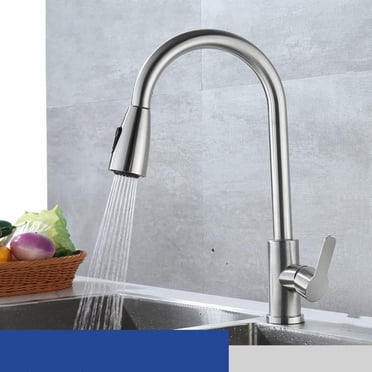 LivinVeluris Premium 360° Swivel Pull Down Kitchen Faucet with Sprayer, Stainless Steel Sink Faucet, Modern High Arc Pull-Out Kitchen Water Tap