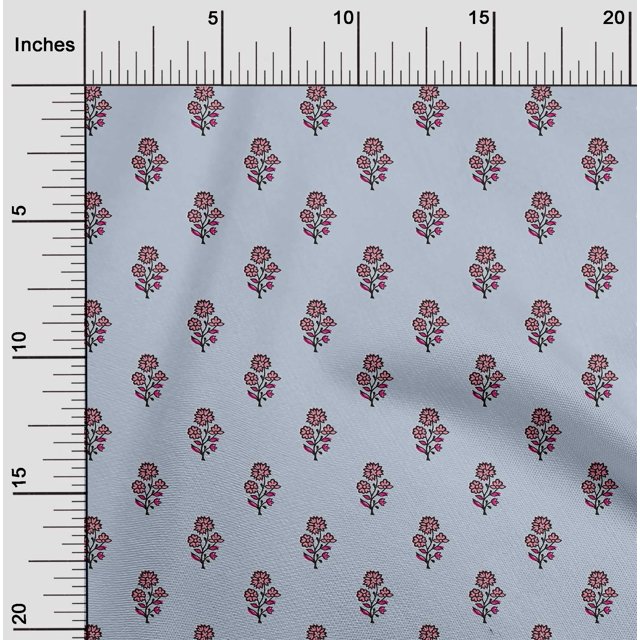 oneOone Coton Popeline Feuilles & Imprimé Floral Bloc 1 Yard 42 Inch Wide
