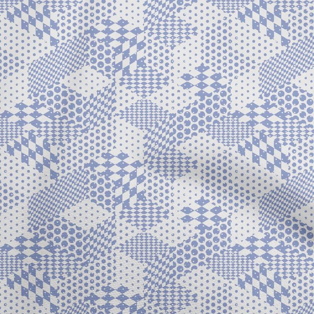 oneOone Polyester Spandex Light Blue Fabric Geometrical Mix Sewing Craft Projects Fabric Prints By Yard 56 Inch Wide