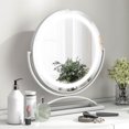 thumbnail image 4 of Costway Miroir de Maquillage Rond de 16 Pouces avec Lumières, 3 Couleurs, Gradable, Commande Tactile, Blanc, 4 of 10