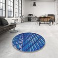 thumbnail image 3 of Ahgly Tapis d'Intérieur Carré à Motifs Bleus, 9 Pieds Carré, 3 of 6