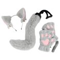 thumbnail image 5 of yingyy Cat Ear and Tail Set Cute for Stage Performance Prom Animals Themed Parties black grey, 5 of 5