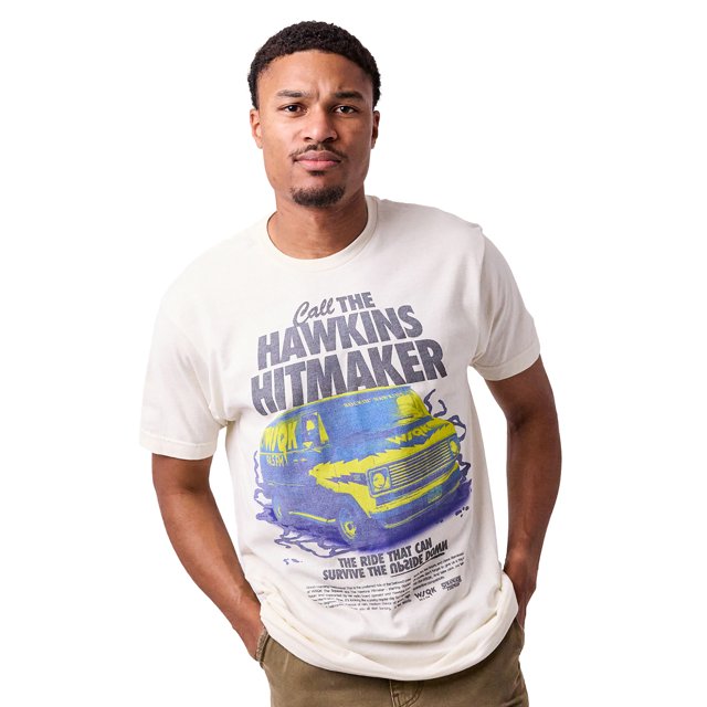 Stranger Things Call the Hawkins Hitmaker T-Shirt à Manches Courtes Naturel Surdimensionné pour Homme -TTG