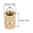 thumbnail image 2 of Unique Bargains Knurled Insert Nuts, M5 x 10mm(L) x 7mm(OD) Female Thread Brass Embedment Assortment Kit 50 Pcs, 2 of 3