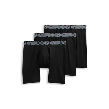 Jockey Men's Active Microfiber 9" Long Leg Boxer Brief - 3 Pack