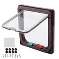 thumbnail image 2 of Porte Rabattable pour Chat, 4 Modes de Commutation Porte Rabattable Étanche en Plastique Transparent pour Maison pour Intérieur et Extérieur Blanc, Marron, 2 of 7