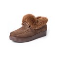 thumbnail image 1 of MAWCLOS Mocassins pour Femmes Bout Rond Doublés en Peluche Antidérapants à Enfiler pour Conduite Marron 8.5, 1 of 6