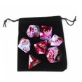 thumbnail image 3 of lionlar Pack of 7 Polyhedral Dices Set with Pouch Bar Math Teaching Red E, 3 of 6