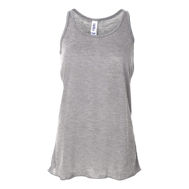 Bella Ladies Flowy Racerback Tank, L, Athletic Heather