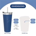 thumbnail image 2 of BOZ Gobelet en Acier Inoxydable avec Paille (22oz) Sans BPA, Isolation à Double Paroi sous Vide (Bleu), 2 of 4