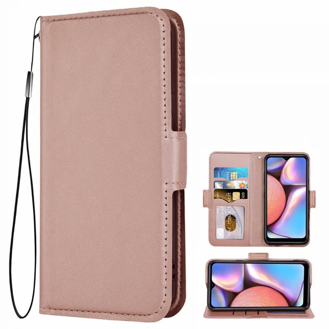 Samsung Galaxy A10S Case, Cell Phone Leather Sleeve PU Leather Cover Wallet Cell Phone Case Cover Compatible for Samsung Galaxy A10S Leather Case-Pink