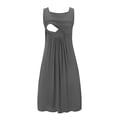 thumbnail image 2 of Drppepioner Robe d'Allaitement pour Femme Grande Taille, Mode, Unie, Enceinte, Patchwork, Robe d'Allaitement Sans Manches à Col Rond, Robe de Maternité Gris Foncé, 2 of 4