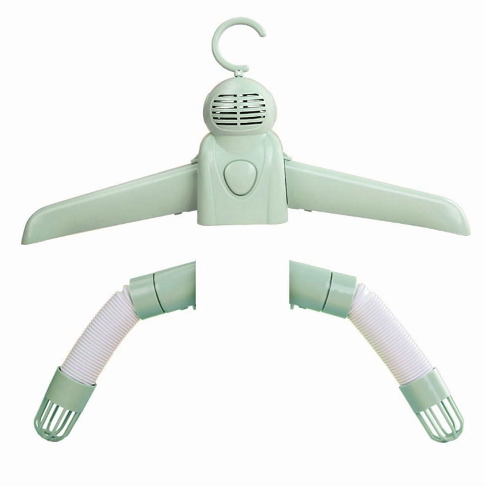 Portable Drying Clothes Hanger Shoe Dryer Smart Home Small Dryer Warm Air Clothes Dryer Business Trip Artifact US-Plug,1 x Garment dryer 1 x US plug,green