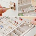 thumbnail image 4 of LSLJS Jewelry Organizer Box Leather Large Jewelry Boxes Earrings Holder Organizer Storage Case Double Layer Display with Removable Tray Elegant Jewelry Box, 4 of 5