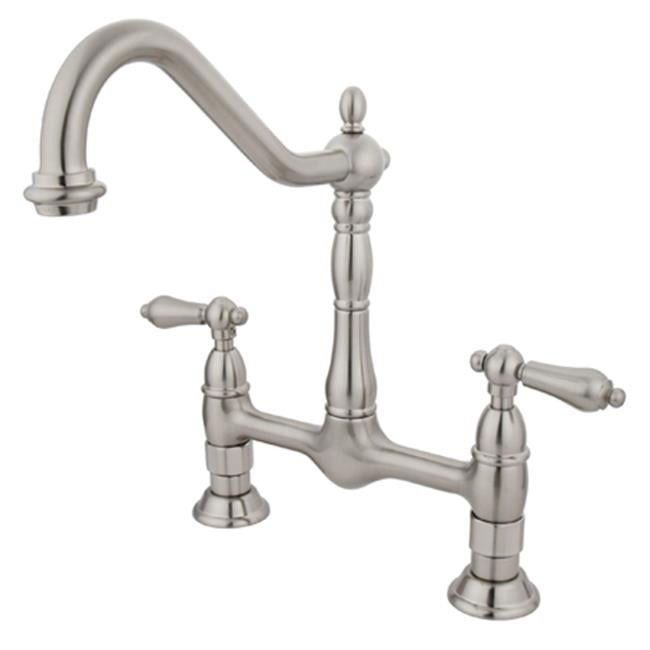 Kingston Brass KS1178AL 8 Inch Center Deck Mount Kitchen Faucet - Satin Nickel
