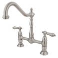 thumbnail image 1 of Kingston Brass KS1178AL 8 Inch Center Deck Mount Kitchen Faucet - Satin Nickel, 1 of 3