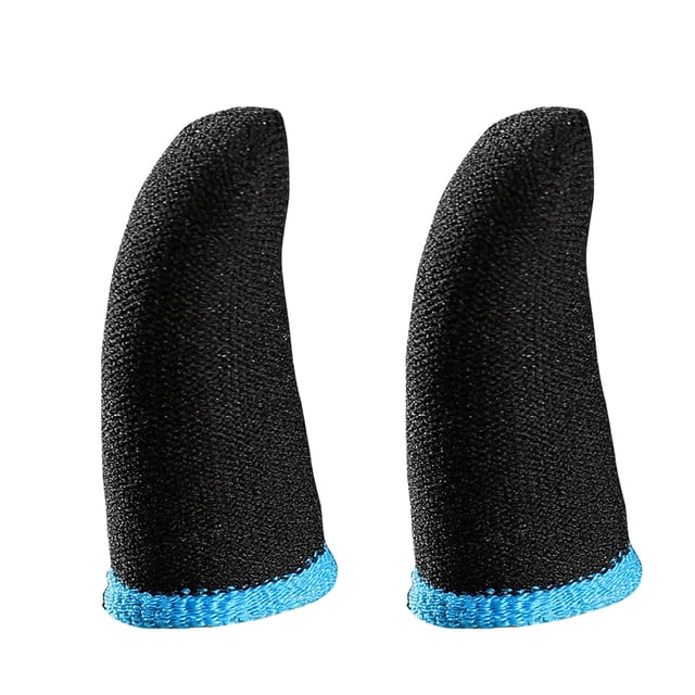 Baohd 2pcs Game Gloves Sweat-proof Elastic Gaming Screen Gloves Knitted Game Controller Sleeves, Black Blue