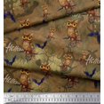 thumbnail image 3 of Soimoi Rayon Fabric Owl,Bat & Haunted House Halloween Decor Fabric Printed Yard 56 Inch Wide, 3 of 3