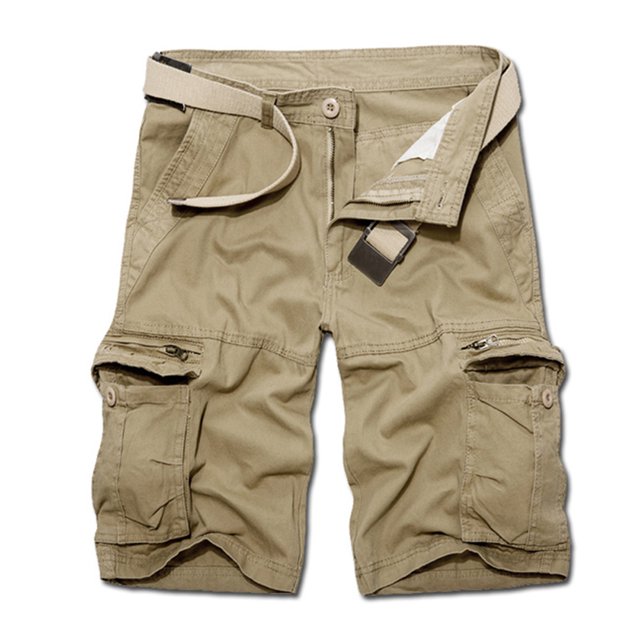 Mens Shorts Men Casual Solid Fashion Zipper Button Pockets Cropped Cargo Shorts