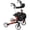 Red, variant on HOMCOM Folding Rollator Walker with Large Seat, Backrest, Baf, Red