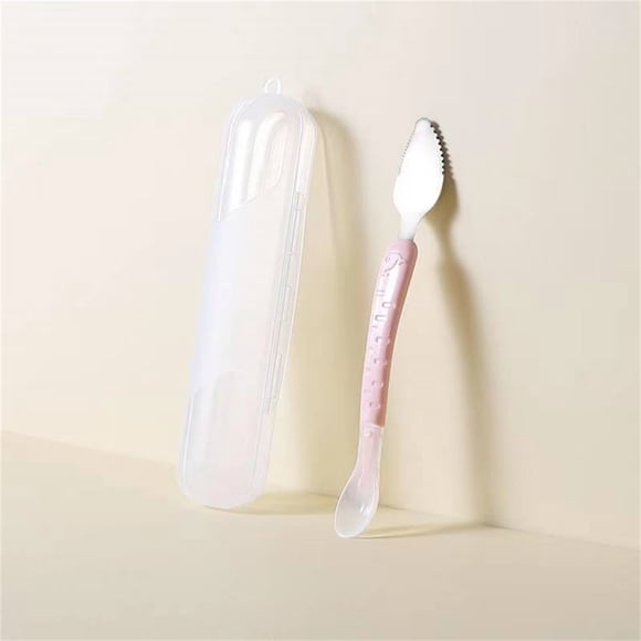 Fruit Double Headed Scraper Spoon Baby Food 304 Stainless Steel Soft Spoon Spoon Spoon Spoon Q Cute Soft Spoon Head Round And Not Harmful To The