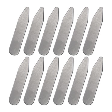Bunblic 12x Collar Stays Collar Support System for Men's Dress Shirts Uniform Engagement 5.08cmx1cmx0.08cm