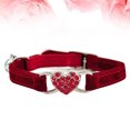 thumbnail image 3 of Adjustable Red Cat Collar with Rhinestone Heart Design for Daily Wear and Special Occasions, 3 of 9