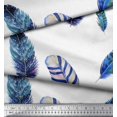 thumbnail image 3 of Soimoi Blue Poly Georgette Fabric Artistic Feather Print Fabric by Yard 52 Inch Wide, 3 of 3