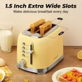 thumbnail image 2 of Culinaid Toaster 2 Slice Retro Stainless Steel with 1.5 Extra Wide Slots Bagel, Defrost, Reheat, Cancel Functions, 6 Bread Shade Settings, Removable Crumb Tray, Yellow, 2 of 8