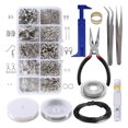 thumbnail image 1 of Riforla Accessories Rope Jewellery Making Tool Set Repair Set Kit with Silver Beading Wire Nylon Cord Connecting Rings Jewelry Tools Silver, 1 of 8