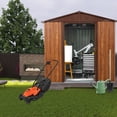 thumbnail image 2 of 6ft x 6ft Outdoor Metal Storage Shed with Metal Foundation ,With window,Coffee, 2 of 9