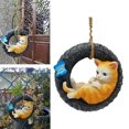 thumbnail image 3 of GUOOL Resin Hanging Sculpture Animal Figurines Tree Pendant Garden Statue Swing for, 3 of 9