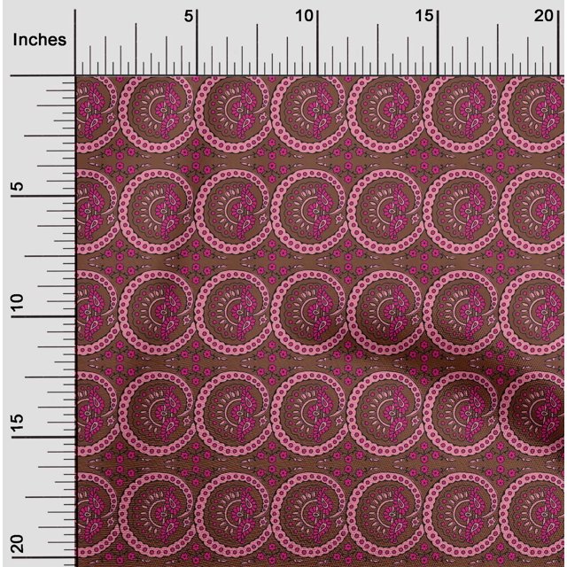 oneOone Polyester Lycra Fabric Floral & Paisley Block Decor Fabric Printed BTY 56 Inch Wide