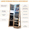 thumbnail image 3 of LVSOMT 360° Rotating LED Jewelry Armoire with Full Length Mirror, Jewelry Cabinet Large Standing Lockable Mirror Jewelry Organizer with Inner Makeup Mirror & Soft Velvet for Living Room Bedroom, 3 of 8