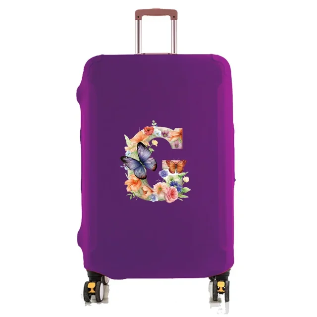Travel Luggage Cover Baggage Suitcase Protector Washable Reusable Dustproof Scratch-proof Suitcase Cover Butterfly Print Pattern 8butterfly letter G S