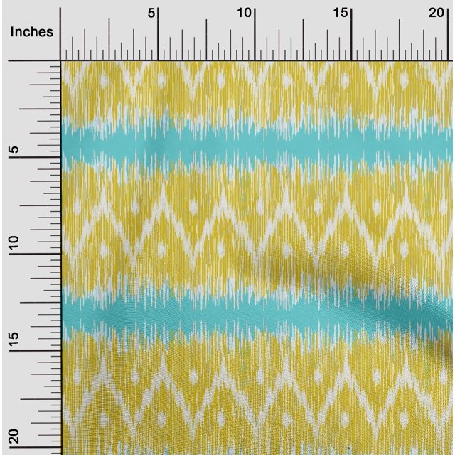 oneOone Tissu Popeline de Coton Chevron Ikat Imprimé au Mètre 42 Pouces de Large