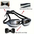 thumbnail image 3 of Lunettes de Natation HD Étanches Antibuée Lunettes de Natation Protection UV Bande Ajustable, 3 of 5