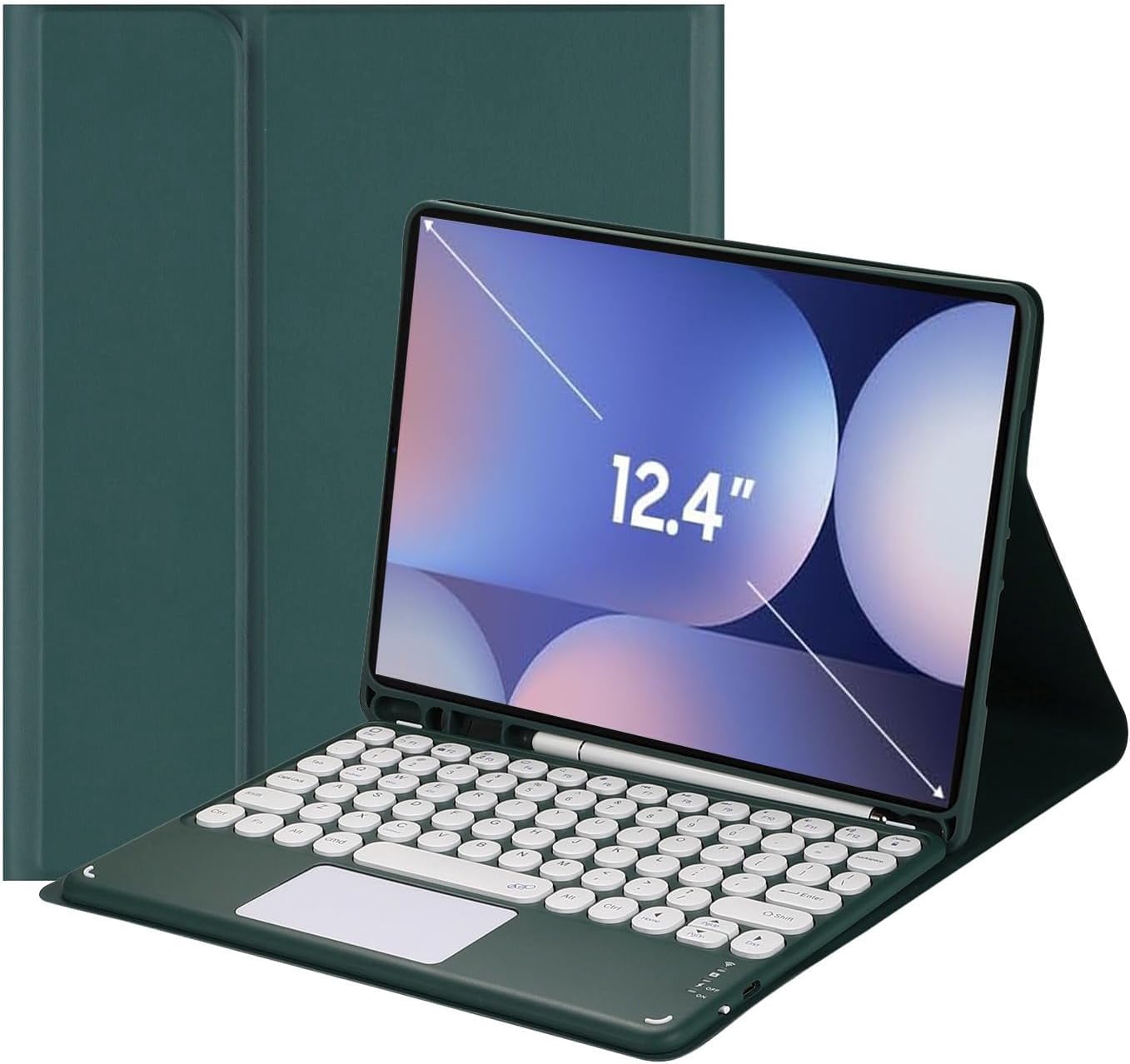 Touch Keyboard Case for Samsung Galaxy Tab S10+ Plus/ S9 FE+ Plus/Galaxy Tab S9+ Plus 12.4”, with Pencil Holder - Magnetically Detachable Touch Bluetooth Keyboard