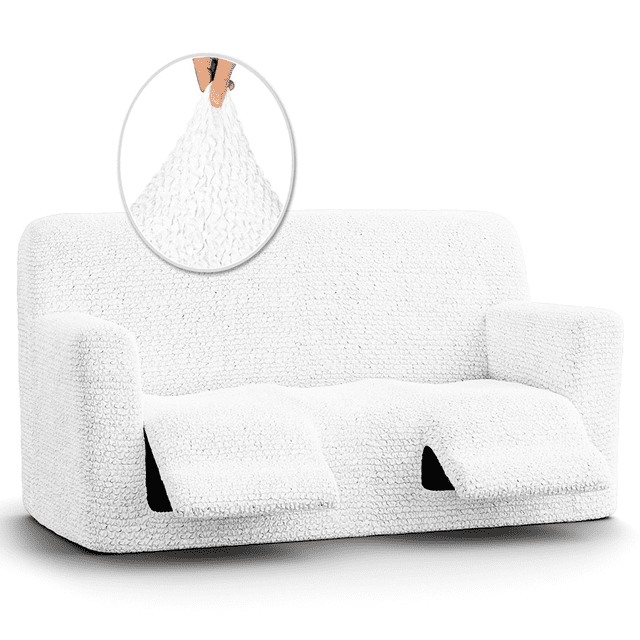 CHOK 2024 Housse pour Causeuse Inclinable - Gris Pâle Uni - Housse pour Fauteuil Inclinable 2 Places