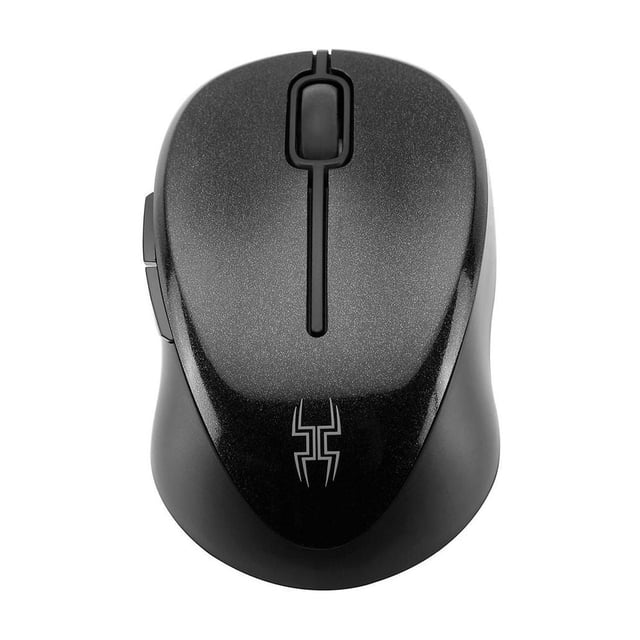 blackweb Mouse Sans Fil à 5 Boutons 2,4 GHz avec Récepteur nano, Doté d'Un design Ergonomique Noir Mat avec Cinq Boutons, Dont une Molette de Défilement et des Boutons Latéraux, Marqué du logo blackweb, Convient à la navigation et au Contrôle Informatiques Sans Fil.