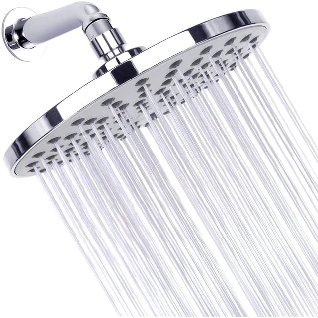 Pommeau de Douche Haute Pression de 8 Pouces, Pommeau de Douche Pluie Finition Chrome de 8 Pouces, Joint à Bille à Angle Ajustable
