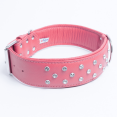 thumbnail image 2 of ATHENS Leather Dog Collar Multi- Row Rhinestones, 2 of 4