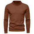 thumbnail image 1 of Mens Sweater RKSRN Automne Hiver Couleur Unie Col Montant Pull à Manches Longues Chemise de Base Ample Pull Col Montant Pull Doux Ample, 1 of 3