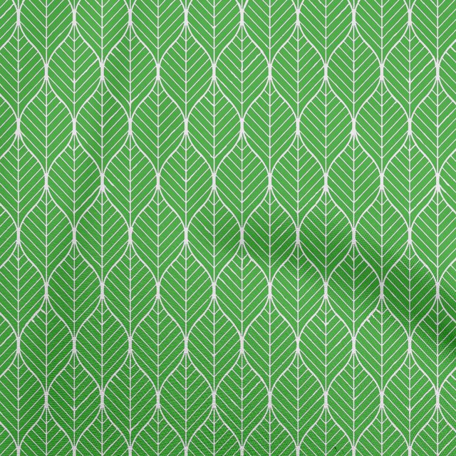 oneOone Cotton Poplin Green Fabric Geometric Ogee Craft Projects Decor Fabric Printed by The Yard 56 Inch Wide