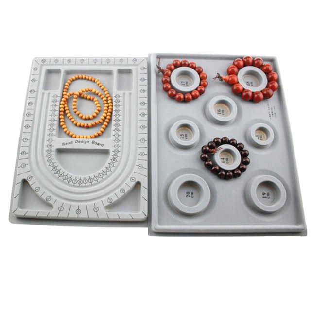 4Pcs Bead Design Board Bracelet Design Board Flocked Bead Board Necklace Beading Jewelry Organizer Tray DIY Making Tray