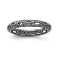thumbnail image 1 of Bague Sculptée en Argent Sterling Stackable Expressions Plaquée Noire Taille 5, 1 of 3