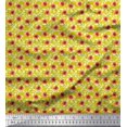 thumbnail image 1 of Soimoi Modal Satin Fabric Leaves & Poppy Floral Decor Fabric Printed Yard 42 Inch Wide, 1 of 1