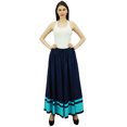 thumbnail image 1 of Bimba Women's Long Maxi Skirt With Contrast Border Boho Skirt With Elastic Waist, 1 of 8