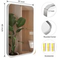 thumbnail image 3 of KOSSMAI Rectangular Wall Mirror with Round Coner for Bathroom, Living Room, Bedroom, Dining Room 30"X40" Black, 3 of 5